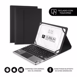 SUBBLIM SUB-KT2-BTP001, QWERTY, Spanish, Touchpad, 5 million characters, Any brand, Black, Grey