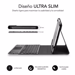 SUBBLIM SUB-KT2-BTP001 mobile device keyboard QWERTY Spanish Bluetooth Black, Grey