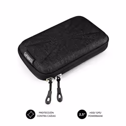 SUBBLIM SUB-HDD-HBC001, Pouch case, ABS synthetics, Polyurethane, Black, 2.5", Any brand, Compatible con el 99% de los HDD de ...