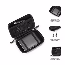 SUBBLIM SUB-HDD-HBC001 storage drive case Pouch case ABS synthetics, Polyurethane Black