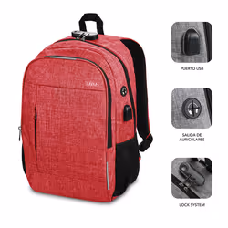 SUBBLIM SUB-BP-1UL0002 backpack Red Oxford