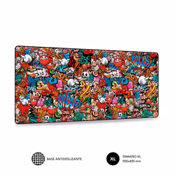 SUBBLIM SUB-MP-01PUW02, Multicolour, Pattern, Neoprene, Rubber, Non-slip base, Gaming mouse pad