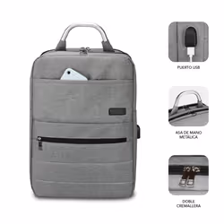 SUBBLIM MOCHILA ELITE AIR PADDING 15.6'' GREY backpack Casual backpack Polyester
