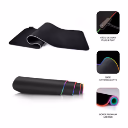 SUBBLIM SUBMP-02RGB01 mouse pad Gaming mouse pad Black