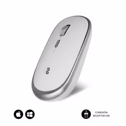SUBBLIM SUBMO-RFM0001, Ambidextrous, Optical, RF Wireless, 1600 DPI, Silver, White