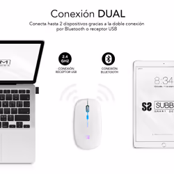 SUBBLIM SUBMO-LDFLAT2 mouse Office Ambidextrous RF Wireless + Bluetooth + USB Type-A Optical 1600 DPI