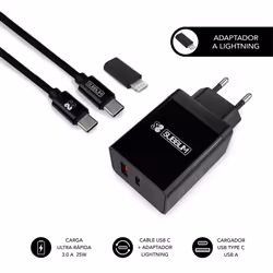 SUBBLIM SUBCHG-3WPD11, Indoor, AC, 12 V, 1 m, Black, Grey