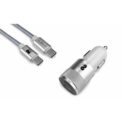SUBBLIM SUBCHG-5CPD10 mobile device charger Smartphone Silver Cigar lighter, USB Fast charging Auto