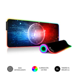 SUBBLIM SUBMP-02RGB12 mouse pad Gaming mouse pad Black, Multicolour