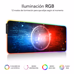 SUBBLIM SUBMP-02RGB12 mouse pad Gaming mouse pad Black, Multicolour