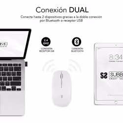SUBBLIM SUBMO-DFLAT21 mouse Office Ambidextrous RF Wireless + Bluetooth + USB Type-A Optical 1600 DPI