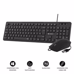 SUBBLIM SUBKBC-CSSK01 keyboard Mouse included Universal USB QWERTY Spanish Black