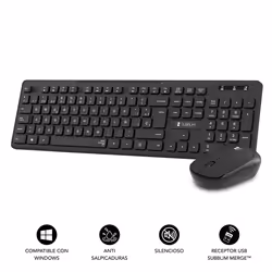 SUBBLIM SUBKBC-CSSW10 keyboard Mouse included Universal RF Wireless QWERTY Spanish Black
