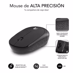 SUBBLIM SUBMO-B2SW010 mouse Office Ambidextrous RF Wireless Optical 1200 DPI