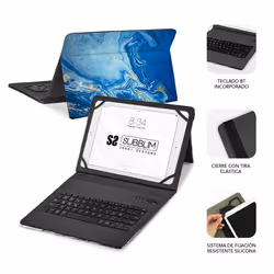SUBBLIM SUBKT5-BTTB01 mobile device keyboard QWERTY Spanish Bluetooth Multicolour