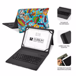 SUBBLIM SUBKT5-BTTC20 mobile device keyboard QWERTY Spanish Bluetooth Multicolour