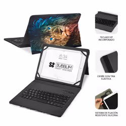 SUBBLIM SUBKT5-BTTL30 mobile device keyboard QWERTY Spanish Bluetooth Multicolour