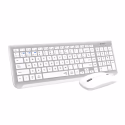 SUBBLIM SUBKBC-DCEP10, Wireless, RF Wireless + Bluetooth, Scissor key switch, QWERTY, Silver, White, Mouse included