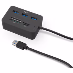 NOX Lite Reader One, Wired, USB 3.2 Gen 1 (3.1 Gen 1) Type-A, Black, MS Duo, MS Micro (M2), MicroSD (TransFlash), SDHC, 5 Gbi ...