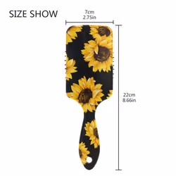 Sunflower Black Hair Brush for Wet & Dry Hair Grip Soft Bristles for Anti Static & Frizz Air Cushion Comb for Women Girls