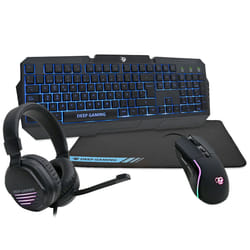 Deep Gaming Pack gaming DeepX-Wing 2 keyboard Mouse included USB QWERTY Spanish Black