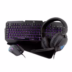 Deep Gaming Pack gaming DeepX-Wing 2 keyboard Mouse included USB QWERTY Spanish Black