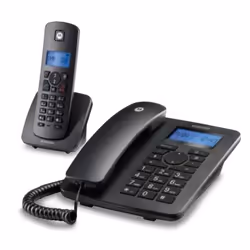 Motorola C4201, Analog/DECT telephone, Wired & Wireless handset, Caller ID, Black