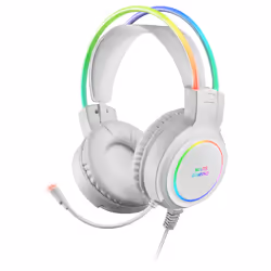 Mars Gaming MHRGBW Chroma RGB Flow Headset Microphone Spatial Sound White, Wired, 18 - 20000 Hz, Gaming, 324 g, Headset, Whit ...