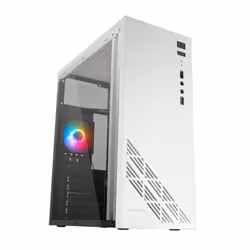 Mars Gaming MC100W ATX PC Case 90mm Fan FRGB Convect-Cool White, PC, White, ATX, micro ATX, Mini-ITX, Gaming, Blue, Green, Re ...