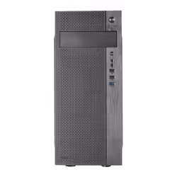 Tacens 2FERROX, ATX Semi-Tower PC Case, 12cm Side Fan, Front Grille, Steel, Black