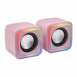 Mars Gaming MSCUBEP Pink Compact RGB Gaming Speakers 8W DSP Sound Processor, Wired, 8 W, 20 - 20000 Hz, 4 Ω, Pink