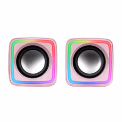 Mars Gaming MSCUBEP Pink Compact RGB Gaming Speakers 8W DSP Sound Processor