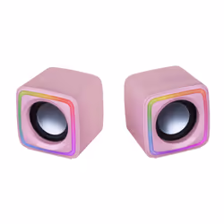 Mars Gaming MSCUBEP Pink Compact RGB Gaming Speakers 8W DSP Sound Processor