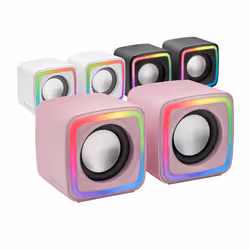 Mars Gaming MSCUBEP Pink Compact RGB Gaming Speakers 8W DSP Sound Processor - Additional view 5
