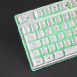 Mars Gaming MK220W White, Gaming Keyboard H-Mech, FRGB Rainbow and Halo, Antighosting, French Language