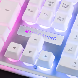 Mars Gaming MK220W White, Gaming Keyboard H-Mech, FRGB Rainbow and Halo, Antighosting, French Language