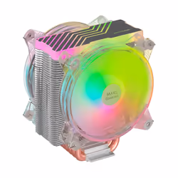 Mars Gaming MCPU66 Triple ARGB CPU Heatsink 6 Heatpipes HCT TDP 220W 2 Fans 12cm, Air cooler, 12 cm, 800 RPM, 1600 RPM, Silve ...