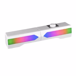 Mars Gaming MSDUOW Soundbar + Gaming Speakers 2.0 RGB Mesh Bluetooth 5.0 and Jack DSP Sound 15W White, 15 W, 15 W, White, Wir ...