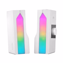 Mars Gaming MSDUOW Soundbar + Gaming Speakers 2.0 RGB Mesh Bluetooth 5.0 and Jack DSP Sound 15W White