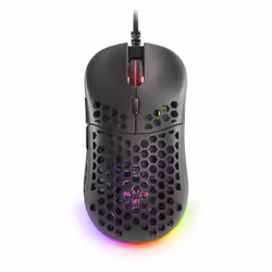Mars Gaming MM55 Black RGB Chroma Gaming Mouse Ultra-lightweight 55g 12800 DPI HUANO Mechanical Switches, Right-hand, Optical ...