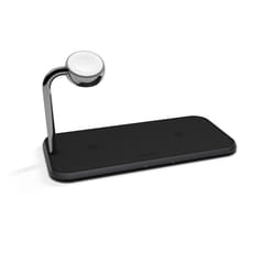ZENS Dual+Watch Aluminium Wireless Charger – Black