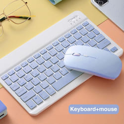 Bluetooth Wireless Keyboard And Mouse Russian French Portugue Spanish Korean Language For Android iOS Windows Phone Tablet iPad - blue, keyboard+Mouse