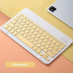 Bluetooth Wireless Keyboard And Mouse Russian French Portugue Spanish Korean Language For Android iOS Windows Phone Tablet iPad - yellow, Keyboard