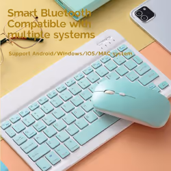 Bluetooth Wireless Keyboard And Mouse Russian French Portugue Spanish Korean Language For Android iOS Windows Phone Tablet - pink, RGB keyboard+Mouse