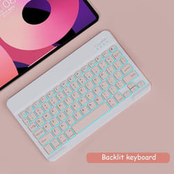 Bluetooth Wireless Keyboard And Mouse Russian French Portugue Spanish Korean Language For Android iOS Windows Phone Tablet iPad - pink, RGB keyboard