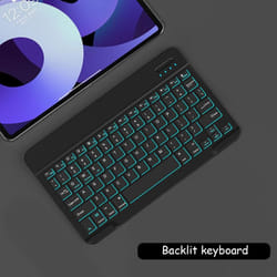 Bluetooth Wireless Keyboard And Mouse Russian French Portugue Spanish Korean Language For Android iOS Windows Phone Tablet iPad - black, RGB keyboard