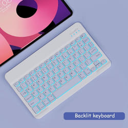 Bluetooth Wireless Keyboard And Mouse Russian French Portugue Spanish Korean Language For Android iOS Windows Phone Tablet iPad - blue, RGB keyboard