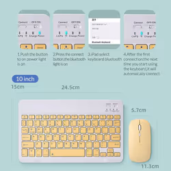 Bluetooth Wireless Keyboard And Mouse Russian French Portugue Spanish Korean Language For Android iOS Windows Phone Tablet iPad - blue, RGB keyboard