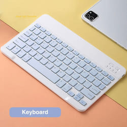 Bluetooth Wireless Keyboard And Mouse Russian French Portugue Spanish Korean Language For Android iOS Windows Phone Tablet iPad - blue, Keyboard