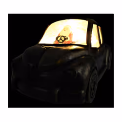 Christmas Water Spinner Car Santa Decoration White LEDs 20cm Gold